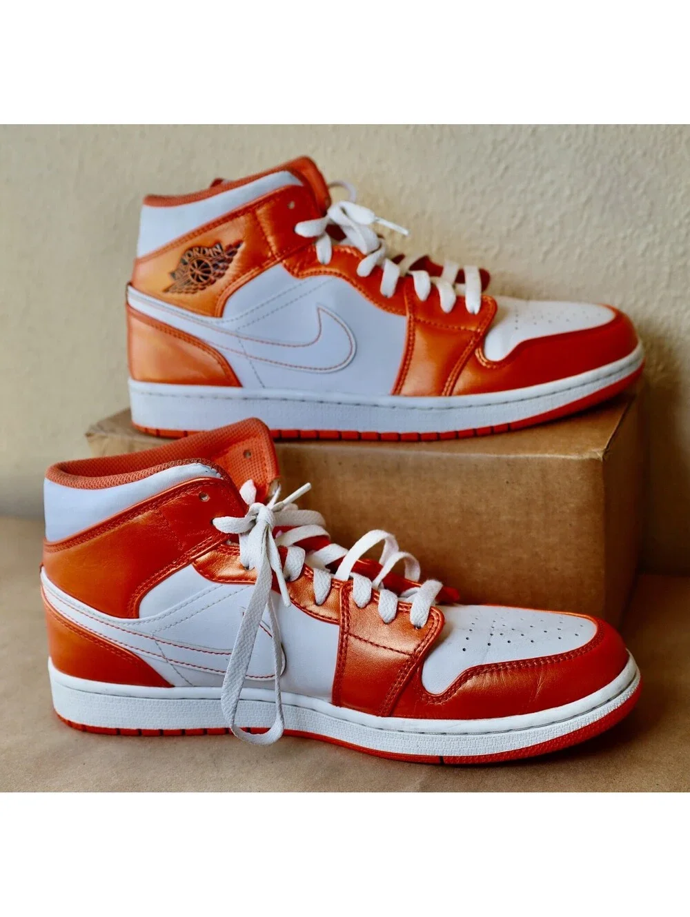 Size 10 - Air Jordan 1 SE Mid Electro Orange Mens
